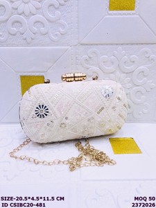 Luxury Handmade Embroidered <b>Clutch</b> Bags for Women | <b>Wedding</b> Party Evening Bags with Chain | Bulk Mix Design <b>Clutches</b> - Product Image 4