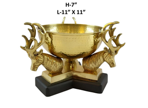 Modern Handmade Metal Golden Deer Statue Fruit Candy Serving Bowl with Large Bowl <b>Centre</b> <b>Table</b> Decor for Party - Product Image 2