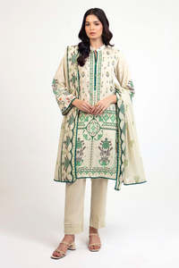 Ensemble Kurta traditionnel pour femmes, en lin, longueur cheville, brodé, coupe ample, vêtements décontractés, style Inde Pakistan - Product Image 2