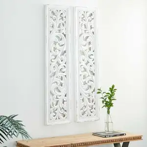 Home Floral MDF Wall Decoration Panel Hand Crafted for Living Room Bedroom Hallway Office