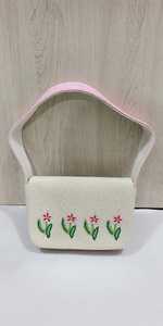 Bolso de Hombro con Cuentas Hechas a Mano con Diseño de Flamenco, Bolso con Diseño Floral Tropical - Product Image 1