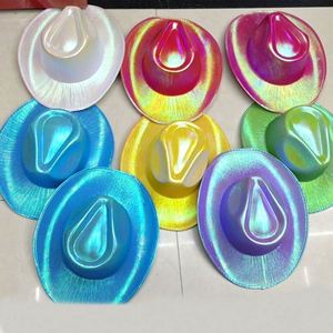 Nouveau Chapeau de Cowboy Holographique Laser Coloré Texas Unisexe, Multicolore, Tendance, pour Fêtes Décontractées en Plein Air, Vente en Gros - Product Image 1