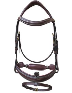Bridon en cuir rembourré avec muserolle flash pour l'équitation anglaise - Product Image 1