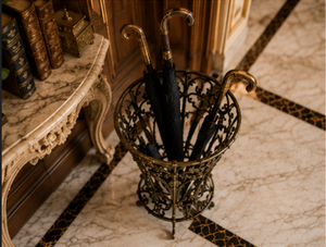 Paragüero de Metal de Latón Antiguo con Diseño de Espiral Ornamental, de Una Sola Cara, para Decoración del Hogar - Product Image 4