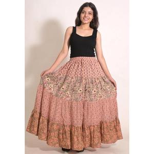 Handmade Cotton <b>Patchwork</b> Long <b>Skirt</b> Printed Boho Maxi <b>Skirt</b> Indian Hippie Festival Wear for Women - Product Image 2