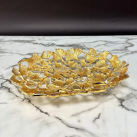 Meilleure Vente Grand Plateau Décoratif Moderne en Métal Fait Main avec Bordure Dorée en Aluminium pour la Maison, le Salon et les Mariages