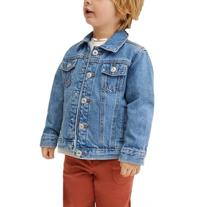 Wholesale Custom Kid's Denim <b>Jacket</b> Toddler Unisex 100% Cotton Jean Coat Children Boys Denim <b>Jacket</b> - Product Image 1
