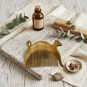 Custom Shape Long Teeth Wooden <b>Beard</b> hair <b>Care</b> Comb Comb <b>Beard</b> Styling Accessory for Men Women Barber Supplies - Product Image 2