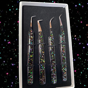 Pinzas de Acero Inoxidable para Injerto de Pestañas de Alta Calidad y Precisión, Color Personalizado, Punta Dentada, Pinzas Duraderas para Pestañas - Product Image 1