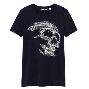T-shirts d'été personnalisés avec transfert de strass pour femmes, tee-shirt avec strass brillants - Product Image 3