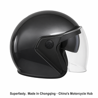Nouveau casque de moto demi-face Superfasty 758 à double visière, fermeture rapide, matériau PP, pour la conduite urbaine, utilisation toutes saisons