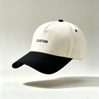 Casquette de baseball en coton bicolore à 5 panneaux personnalisée en gros avec logo personnalisé, casquette de sport unisexe