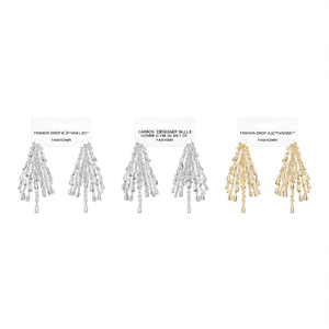 Fashion Drop Earrings-Designer Silver Style Combo Set of 3 - Product Image 2