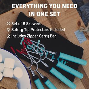 Palitos Giratorios para Asar Malvaviscos al Fuego, Extra Largos, para Hot Dogs y S'mores, Accesorios para Fogatas y Campamentos - Product Image 2