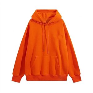 Nueva Llegada Sudadera Casual de Invierno para Mujer con Logotipo Personalizado, Color Naranja Sólido, Cierre Corto Blanco, Mangas Largas, Suave, Cálida y Transpirable - Product Image 1