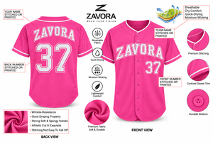 Maillot de baseball rose tendance pour femme, uniforme d'équipe boutonné, streetwear, vente en gros, personnalisable, marque privée, OEM, maillot de softball USA - Product Image 3