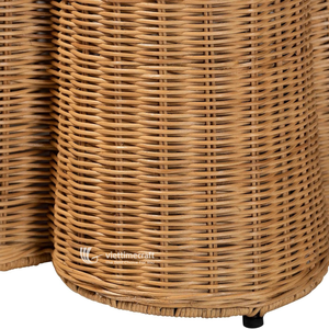 Mesa Consola Moderna de Ratán con Borde Festoneado, Ecológica, de Mimbre, Estrecha, para Entrada y Sala de Estar - Product Image 3