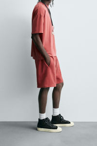 Conjunto de 2 piezas de camiseta y pantalones cortos con efecto lavado ácido, estilo oversize, hombros caídos, personalizable, ¡superventas! - Product Image 6