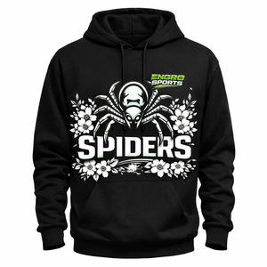 Hoodie en molleton de coton personnalisé 1:1 avec motifs Denims Designs Tears et impression en relief Tears, et Hoodie 1:1 avec impression en relief Spiders - Product Image 2