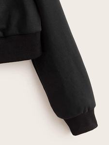 Veste à capuche pour femmes, tenue nouveau Style, manches longues, court, avec cordon de serrage, imprimé strass, 2020 - Product Image 4