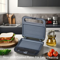 Machine à sandwich automatique personnalisée 750W, mini gaufrier portable, machine à beignets, grille-pain, machine à petit-déjeuner, plaque chauffante, utilisation en voiture, double