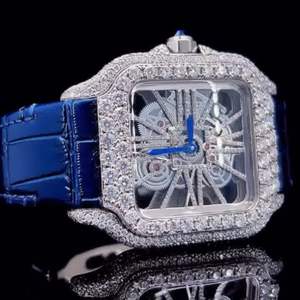 Reloj de Diamantes Incoloros Cultivados en Laboratorio de Alta Calidad para Hombre, Estilo Ejecutivo, Cristal de 20 mm, Acero Inoxidable, la Mejor Calidad, Venta al Por Mayor - Product Image 6