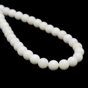 Perles de coquillages en pierre gemme naturelle blanche 6mm/8mm, 15 perles lâches pour la fabrication de colliers, certifiées biologiques de la marque Chakralume, Rajasthan - Product Image 4
