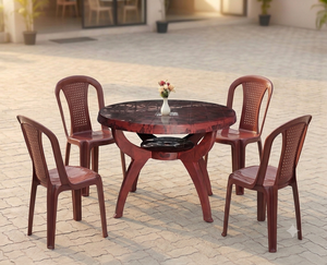 Modern Design Thickened <b>Plastic</b> Square Dining <b>Table</b> Chair Set for Home Beach <b>Outdoor</b> Barbecue Night Market Stall Food Stall Use - Product Image 3