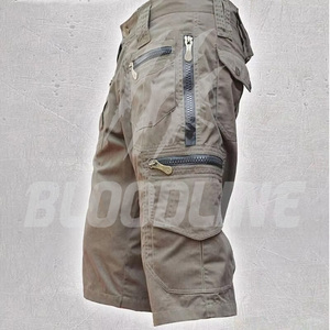 BLOODLINE INTERNATIONAL Short cargo pour homme, taille mi-haute, fermeture élastique, séchage rapide, tissu enduit PU, short décontracté, camouflage - Product Image 5
