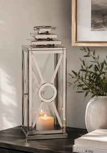 2026 Latest Design Stainless Steel Metal Candle Holder <b>Lantern</b> for Home and Hotel Lobby Decoration - Product Image 3