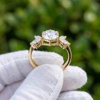 Bague de fiançailles classique en diamant de laboratoire de 0,90 carat, design filigrané texturé inspiré de la nature, plaqué or, certifiée IGI