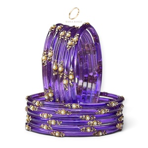 Bracelets en verre violet de qualité supérieure, style goutte de pluie, signature cachemire, conçus pour les femmes, bijoux de mode au prix de gros le plus bas - Product Image 3