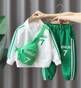 Ensemble de survêtement sportif unisexe pour adultes, automne, deux pièces, manches courtes, taille élastique, polyester/coton, léger, respirant, écologique - Product Image 1