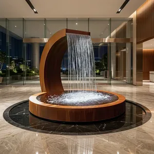 Modern gift Steel craft Arch Waterfall Fountain with <b>Round</b> <b>Basin</b> Outdoor Garden Water Feature for Patio Lawn Landscape Decor - Product Image 5