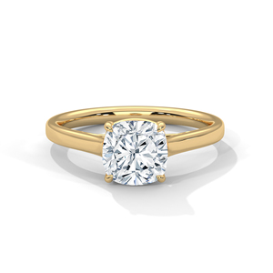 Luxury 14K Solid Yellow <b>Gold</b> <b>Ring</b> Four Prong <b>Set</b> Cushion Cut Lab Grown Diamond <b>Ring</b> Fine Engagement Jewelry OEM ODM Supplier - Product Image 1