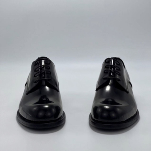 Zapatos Oxford de Vestir de Cuero Genuino Negro, Punta Redonda, con Cordones, Formales, para Hombre, para Oficina, Color Sólido, para Todas las Temporadas - Product Image 3