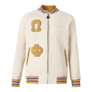 Veste en molleton universitaire neutre Omega Psi Phi pour femmes, vêtements grecs universitaires, logo en chenille brodé, uni, matelassé, hiver 2025 - Product Image 1