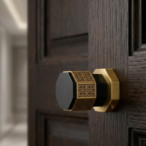Premium Modern Geometric Door Knob | Stainless Steel Mortise <b>Handle</b> Set PVD Gold Rose Gold Graphite Black Finish Designer Door - Product Image 2
