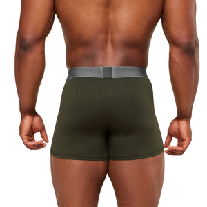 Boxers pour hommes vert olive, respirants, extensibles, sous-vêtements de sport, anti-humidité, doux, shorts de sport pour la gym - Product Image 2