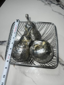 Modern Silver Wire Fruit <b>Basket</b> Decorative Metal Storage Bowl For Kitchen Countertop Dining <b>Table</b> And Home Decor From India - Product Image 4