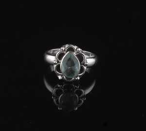 <b>Emerald</b> Cut Blue Topaz <b>Ring</b> Solid 925 Sterling <b>Silver</b> Handmade Gemstone Jewelry Elegant Gift For Women - Product Image 4