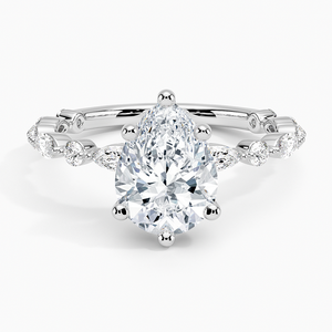 BOJ <b>Ring</b> 012 Pear Cut 925 Silver Aquamarine Three-Quarter Coverage <b>Diamond</b> <b>Ring</b> 2ct D Color VVS1 Moissanite GRA Certified - Product Image 1