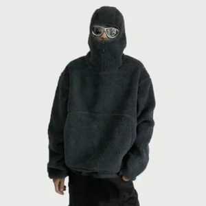 Sudadera con capucha extragrande de forro polar suave y cálido para hombre, con cremallera completa, diseño personalizado, estilo ninja, estampado, grueso y pesado para invierno - Product Image 6