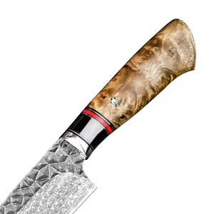 Couteau de chef traditionnel en acier Damas forgé à la main LEGACY BLADES, ambidextre, avec manche ergonomique en bois écologique - Product Image 3