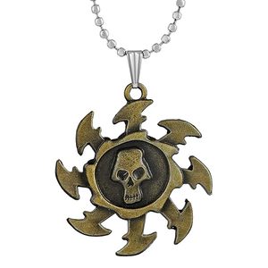 Stainless Steel Antique Finish Blade with Skull Medal Lobster Closure Pendant <b>Locket</b> Necklace For - Product Image 1