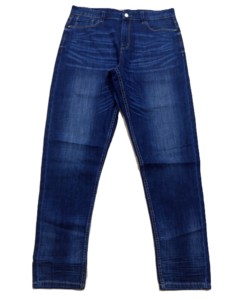 Jeans de Hombre de Alta Calidad, 98% Algodón, 2% Spandex, Corte Recto, Cintura Alta, Color Azul Oscuro, Lavado Clásico, Estilo Hip Hop Urbano - Product Image 3