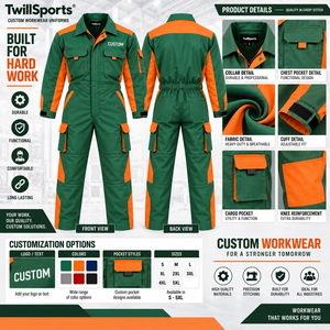 Lightweight Utility Work <b>Jumpsuit</b> With Chest Pockets <b>Mens</b> Work Coveralls Cotton Blend Long Sleeve Mechanic <b>Jumpsuit</b> Use - Product Image 6