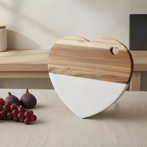 Planche à découper en marbre et bois pour la cuisine, un indispensable quotidien au fini naturel, très vendue et durable - Product Image 3