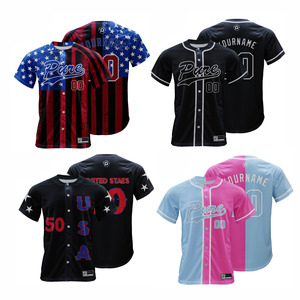 Ensemble de maillots de baseball personnalisés en gros pour équipes, tenue de sport par sublimation, uniforme de club de baseball avec motif crème glacée - Product Image 5
