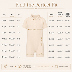 Ivory Polo <b>Popper</b> Bodysuit | Special Kids Sensory <b>Clothing</b> Inclusive Wear Cotton Stretch O-Neck Zipper Closure Unisex Breathable - Product Image 4